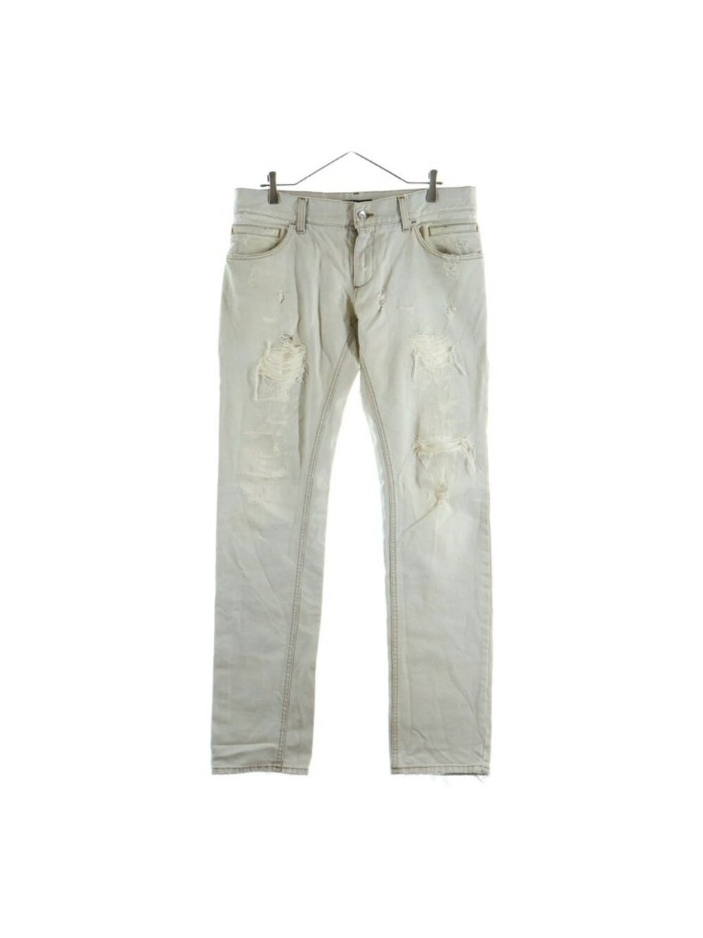 Dolce & Gabbana Crush Processed Denim Pants White Jeans